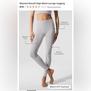 ALO Yoga Women's Teal Alosoft Lounge Leggings